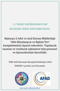 1-7 MART DEPREM HAFTASI